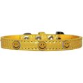 Mirage Pet Products Happy Face Widget Croc Dog Collar YellowSize 14 720-23 YWC14
